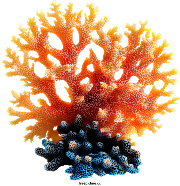 [Transparent Background PNG]Colorful Coral Sculpture on White Background