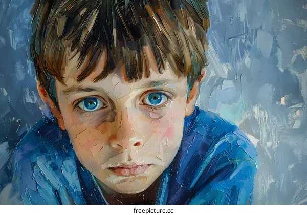 Portrait of a boy with blue eyes