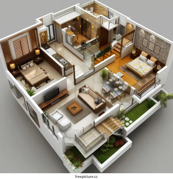 Spacious Three-Bedroom Apartment with Modern Interior