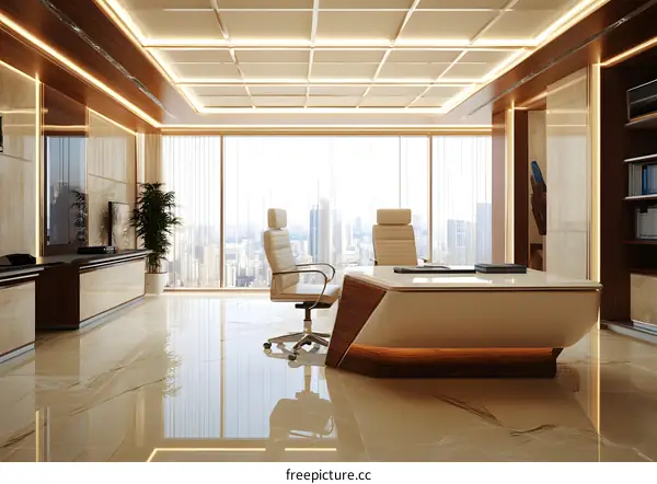 Modern Office Interior Design with City View