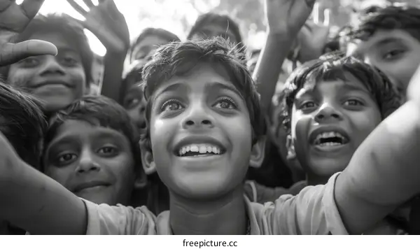 Indian children from a poor background