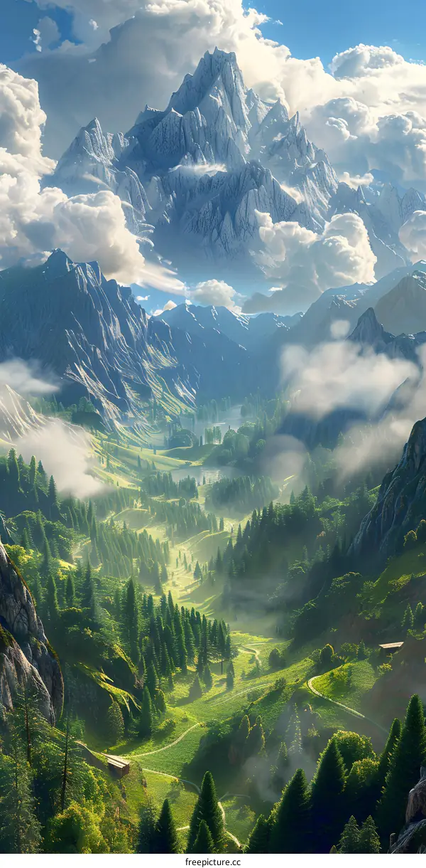 The mountain and river