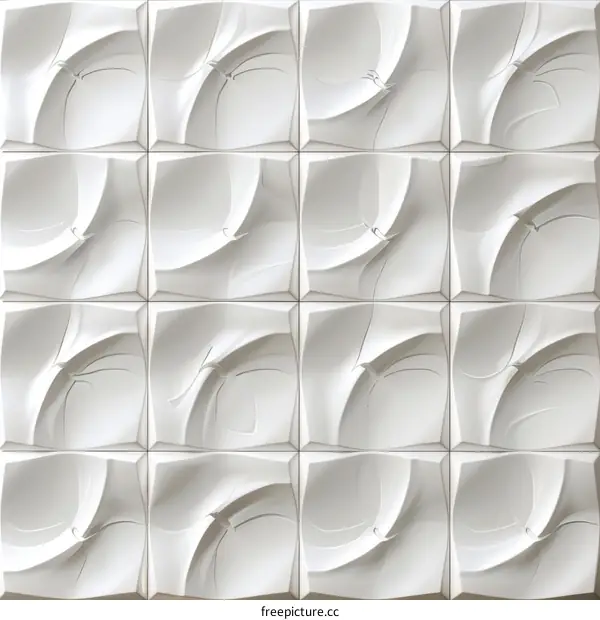 3D wall paneling made of gypsum with a geometric pattern