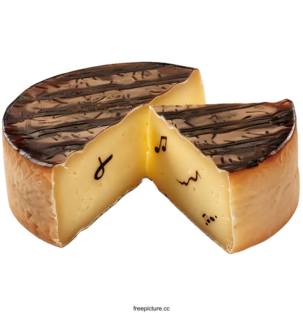 [Transparent Background PNG]cheese with musical notes
