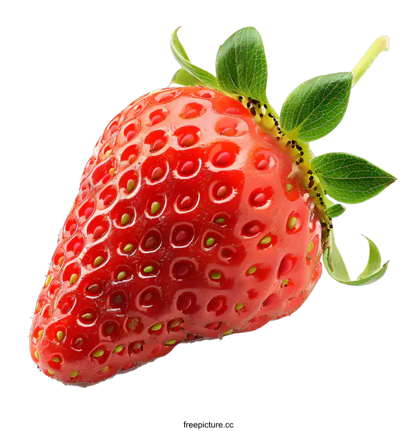 [Transparent Background PNG]single strawberry on white background