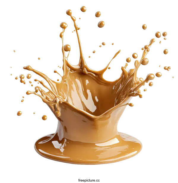 [Transparent Background PNG]Delicious Caramel Coffee Splash Art