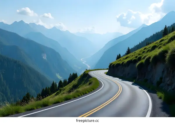 Winding Road Through Mountain Landscape