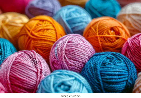 colorful yarn balls background texture