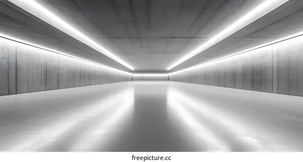 Empty Concrete Room With Light