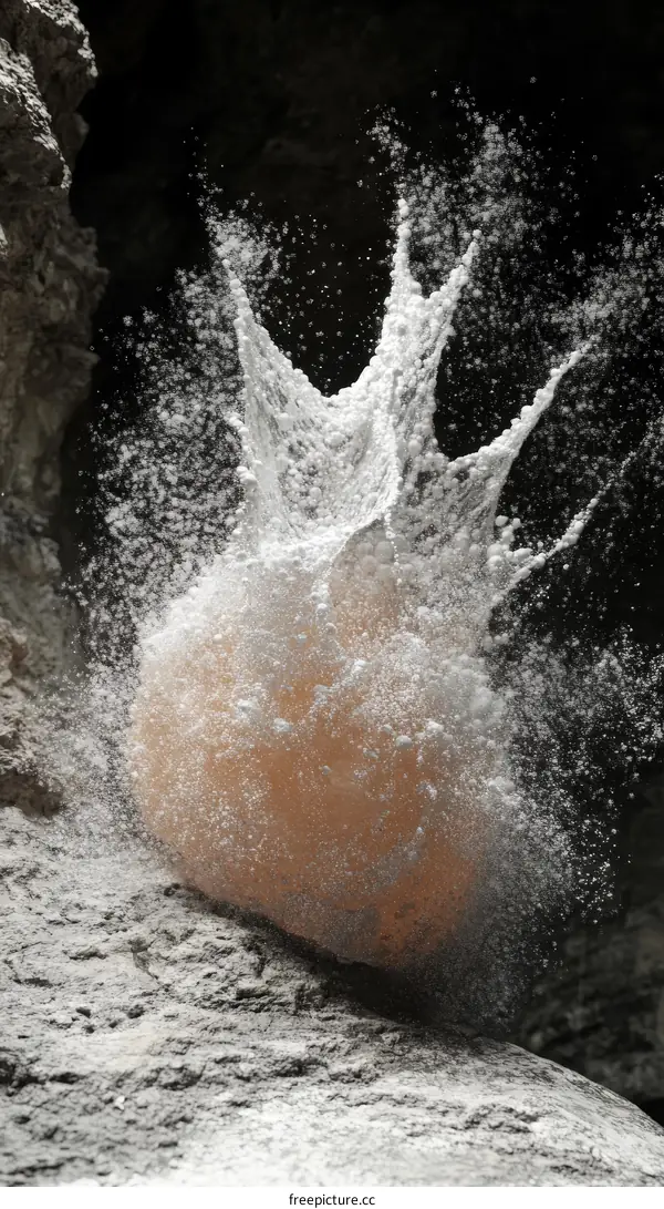 Explosive Splash of Water on a Rock