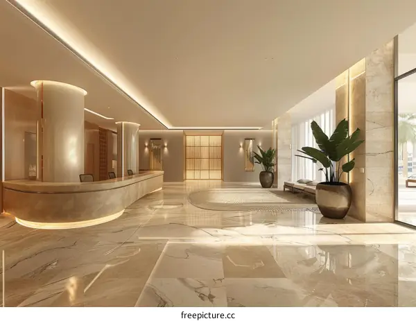 Modern Elegant Hotel Lobby Interior Design