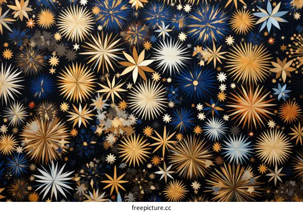 Colorful fireworks light up the night sky
