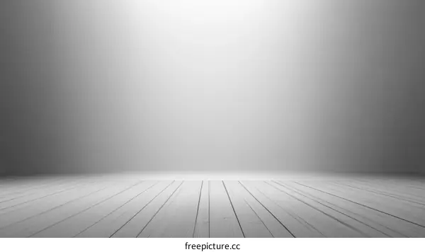 Empty Light Gray Studio Interior with Wooden Floor