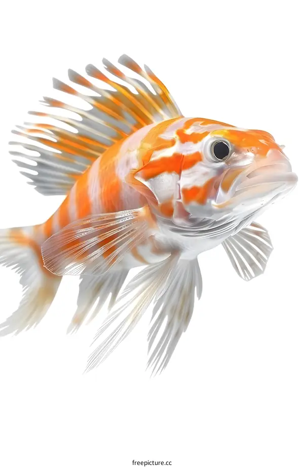 Striped Fish on White Background