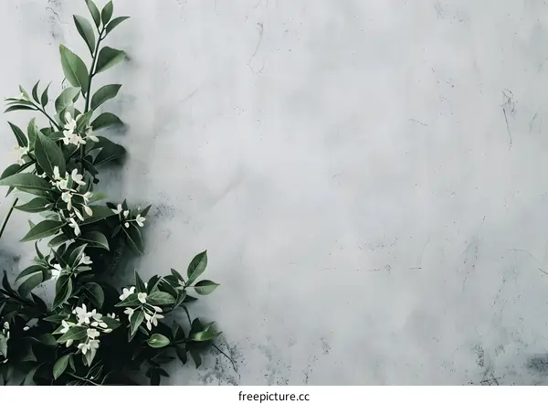 White Flowers on a Grey Background