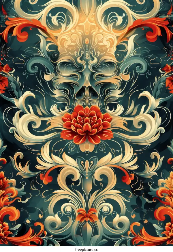 Halloween Skull Illustration