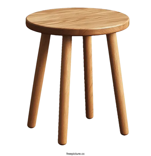 [Transparent Background PNG]Simple Round Wooden Side Table