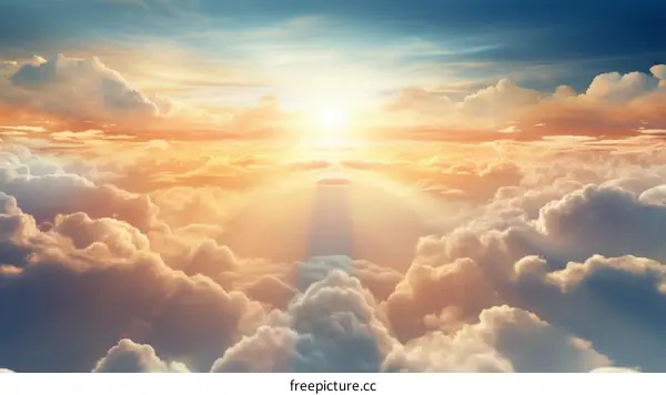 Above the cloudscape during the golden hour