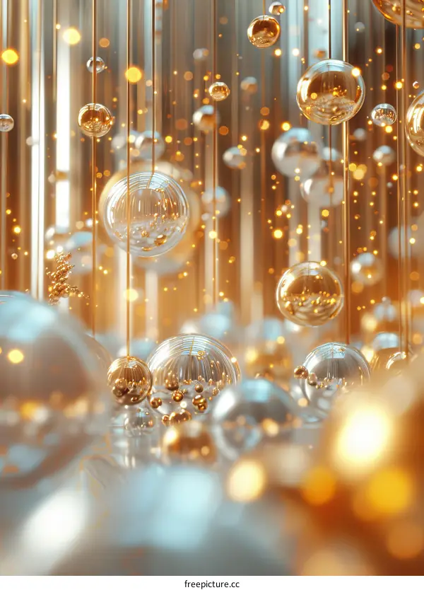 Abstract Background with Golden Spheres