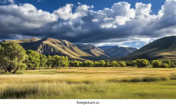 Stunning Mountain Valley Landscape in Autumn