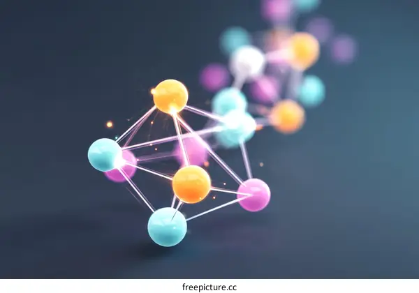 Colorful Molecular Structure Illustration