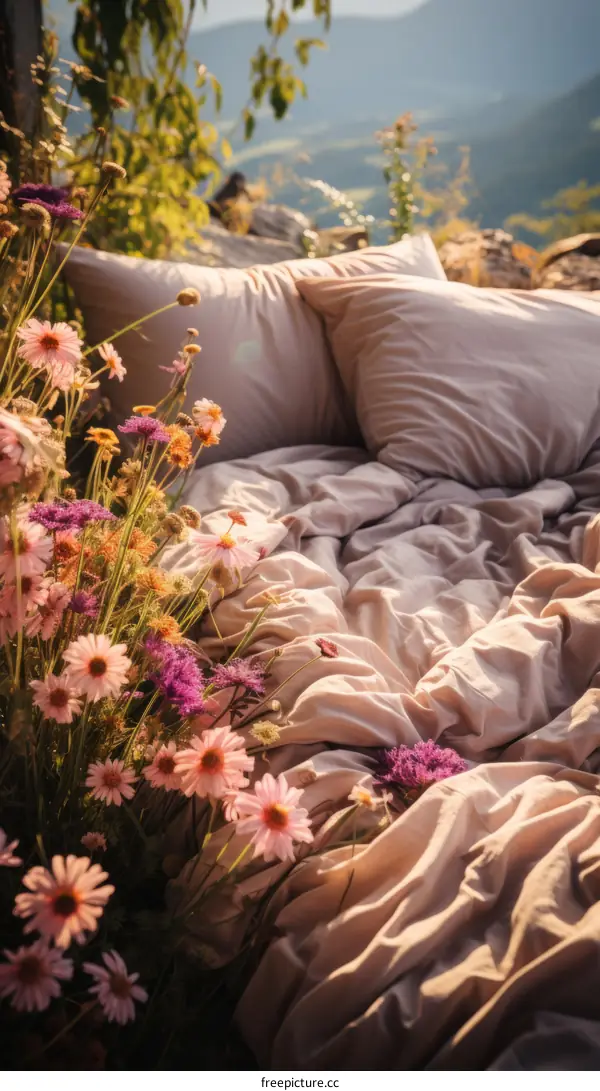 bed of flowers