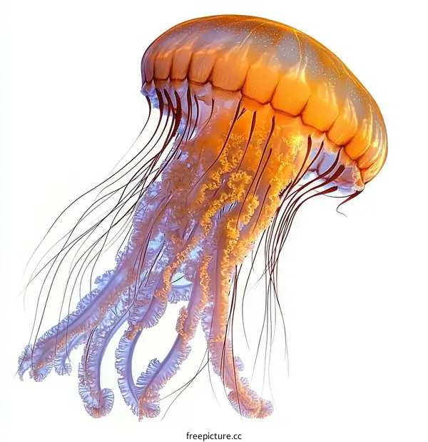 Beautiful Orange Jellyfish in Close-up