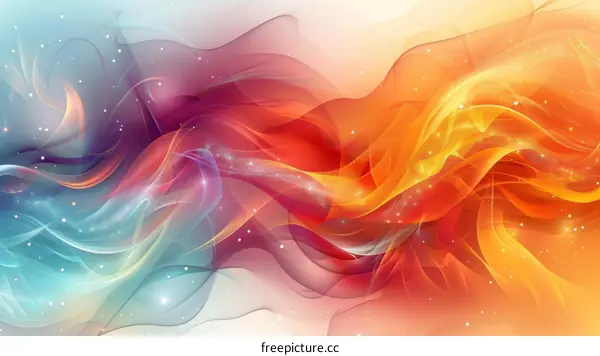 Colorful abstract background with smooth light curves