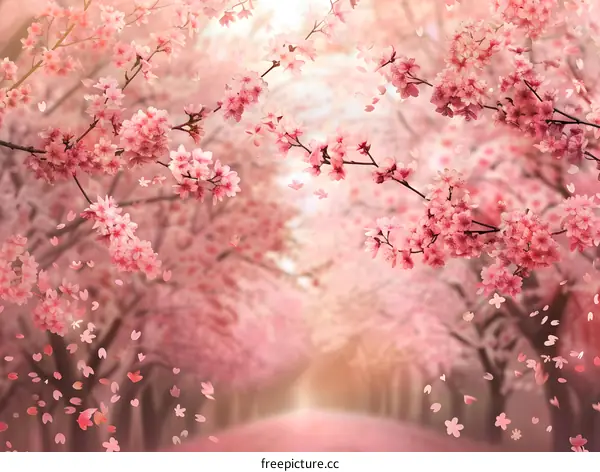 Pink Flowers Pathway