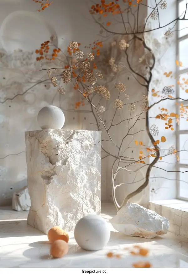 Minimalist Aesthetic Arrangement with Natural Elements