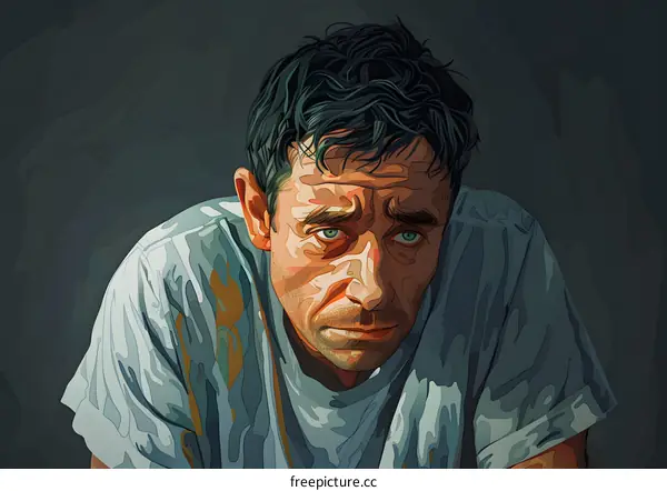 portrait of a man with dark hair and green eyes