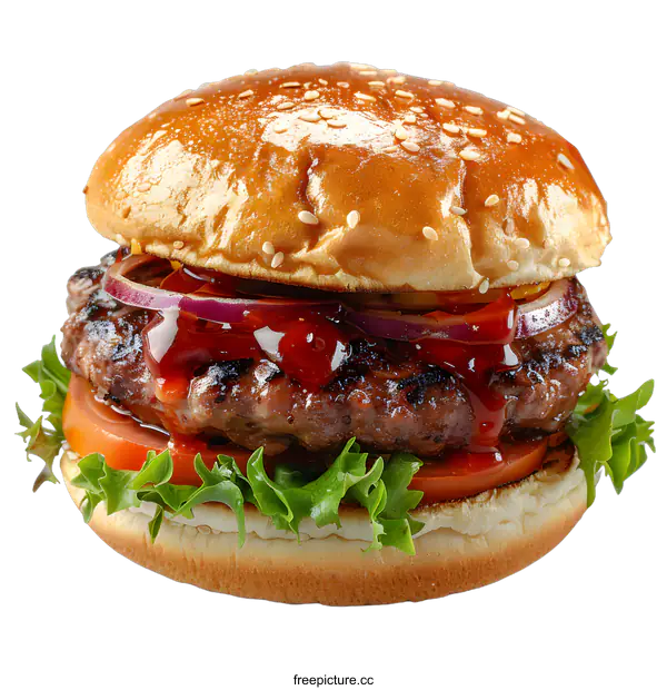 [Transparent Background PNG]Delicious Burger Isolated on White