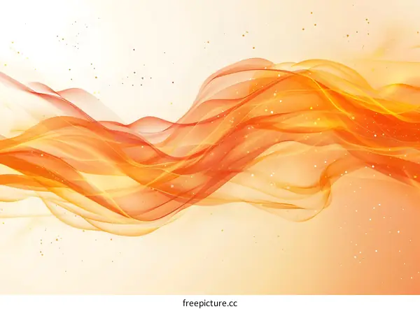 Abstract Orange and Gold Wave Background