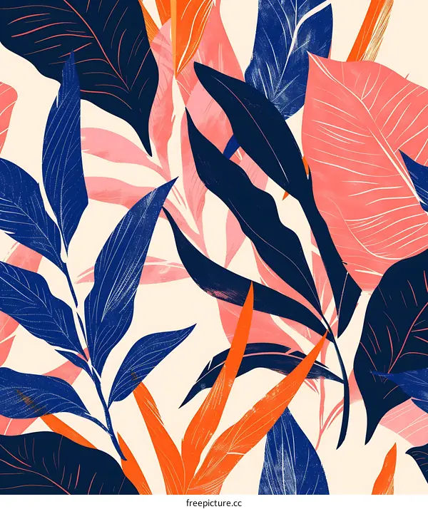 Tropical Leaves Pattern Illustration