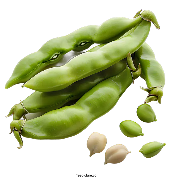 [Transparent Background PNG]Fresh Green Beans on White Background
