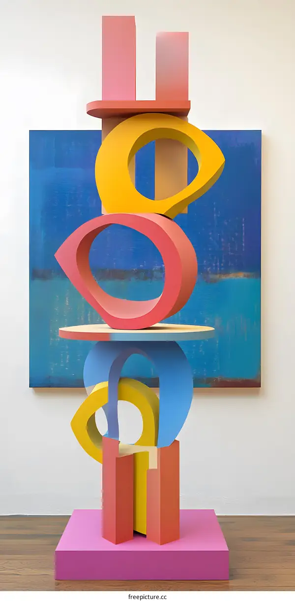 Abstract Sculpture with Blue Background