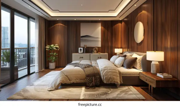 Modern Luxury Bedroom Interior Design Illustration