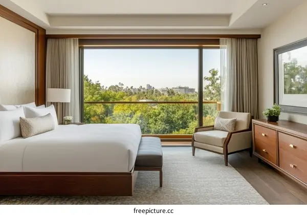 Luxury Hotel Bedroom with City Views