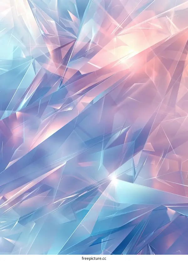 Ice shards background in blue and pink pastel colors