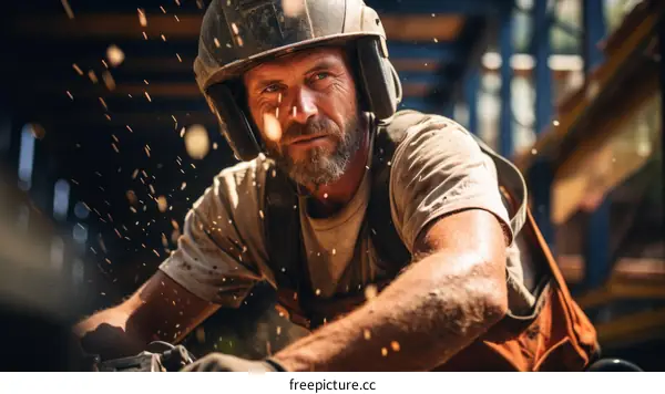 Portrait of a male carpenter at work