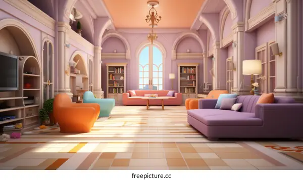 A Chic and Modern Living Room With Pastel Colors