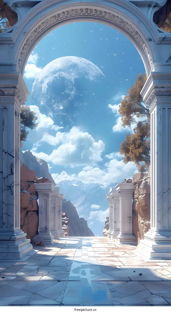 A mythical Greek temple in an epic fantasy world