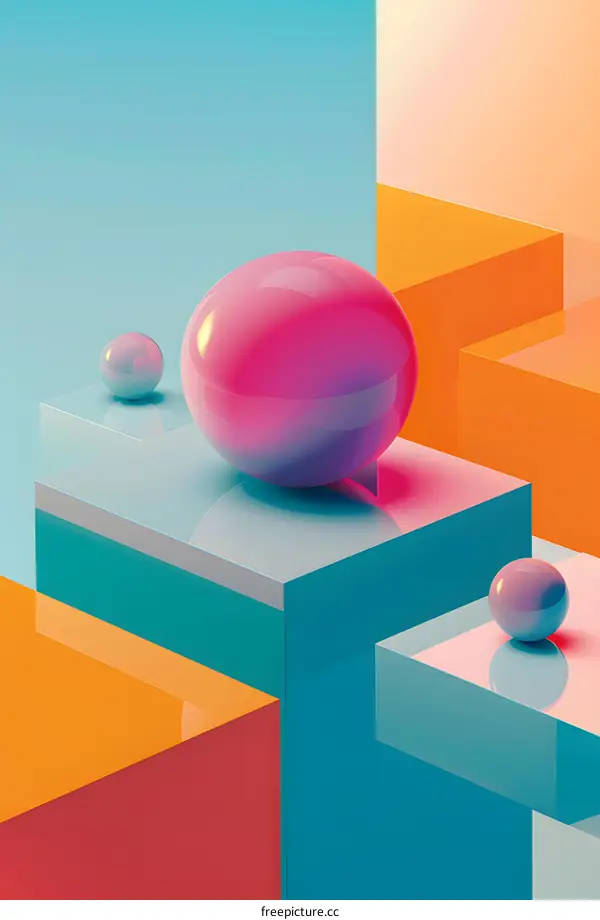 Abstract Geometric Shapes with Colorful Background