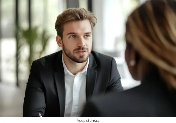 Business Interview Caucasian and African American