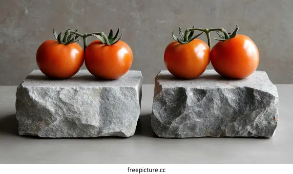 Fresh Tomatoes on a Stone Pedestal