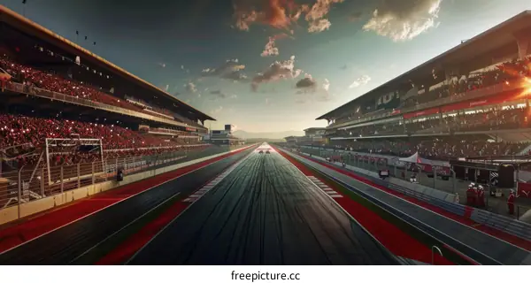 Formula One Race Cars on the Track