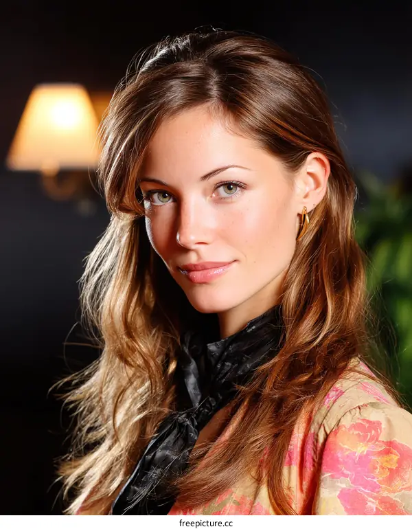 Closeup Portrait of a Beautiful Caucasian Woman