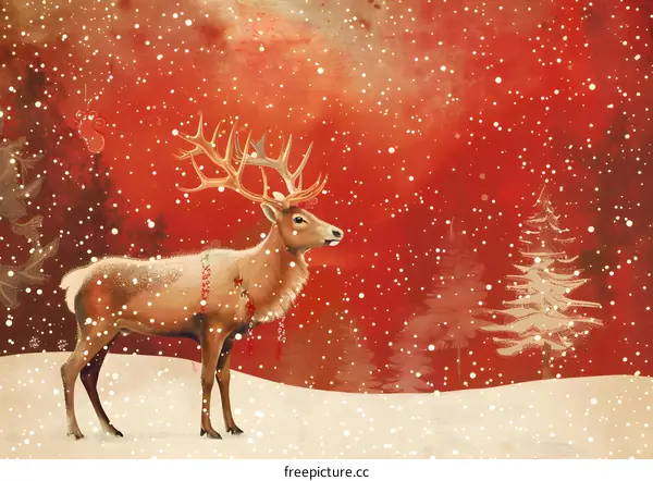 Christmas Reindeer in the Snow
