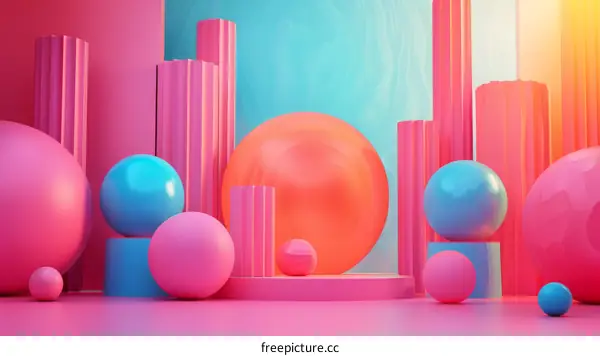 Abstract Geometric Shapes in Vibrant Colors