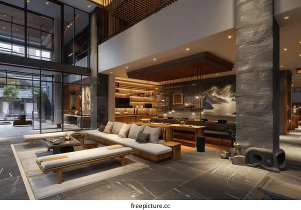 Modern Japanese Style Lobby Interior Design